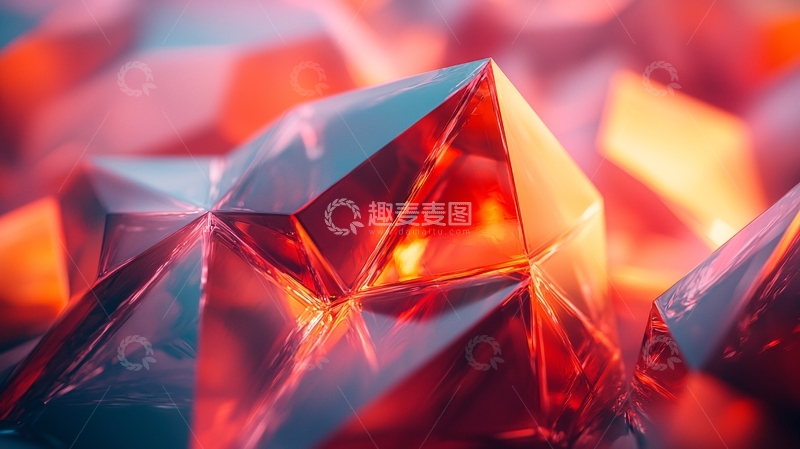 高清大图下载【趣麦麦图】红色水晶簇特写