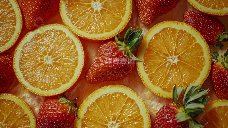 高清大图下载【趣麦麦图】草莓橙子切片美图