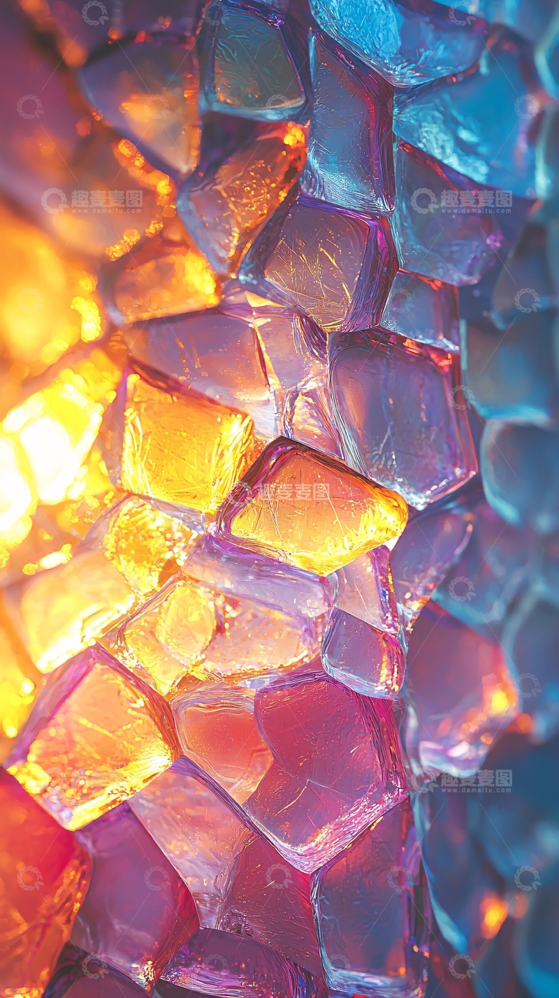 高清大图下载【趣麦麦图】彩色玻璃碎片肌理