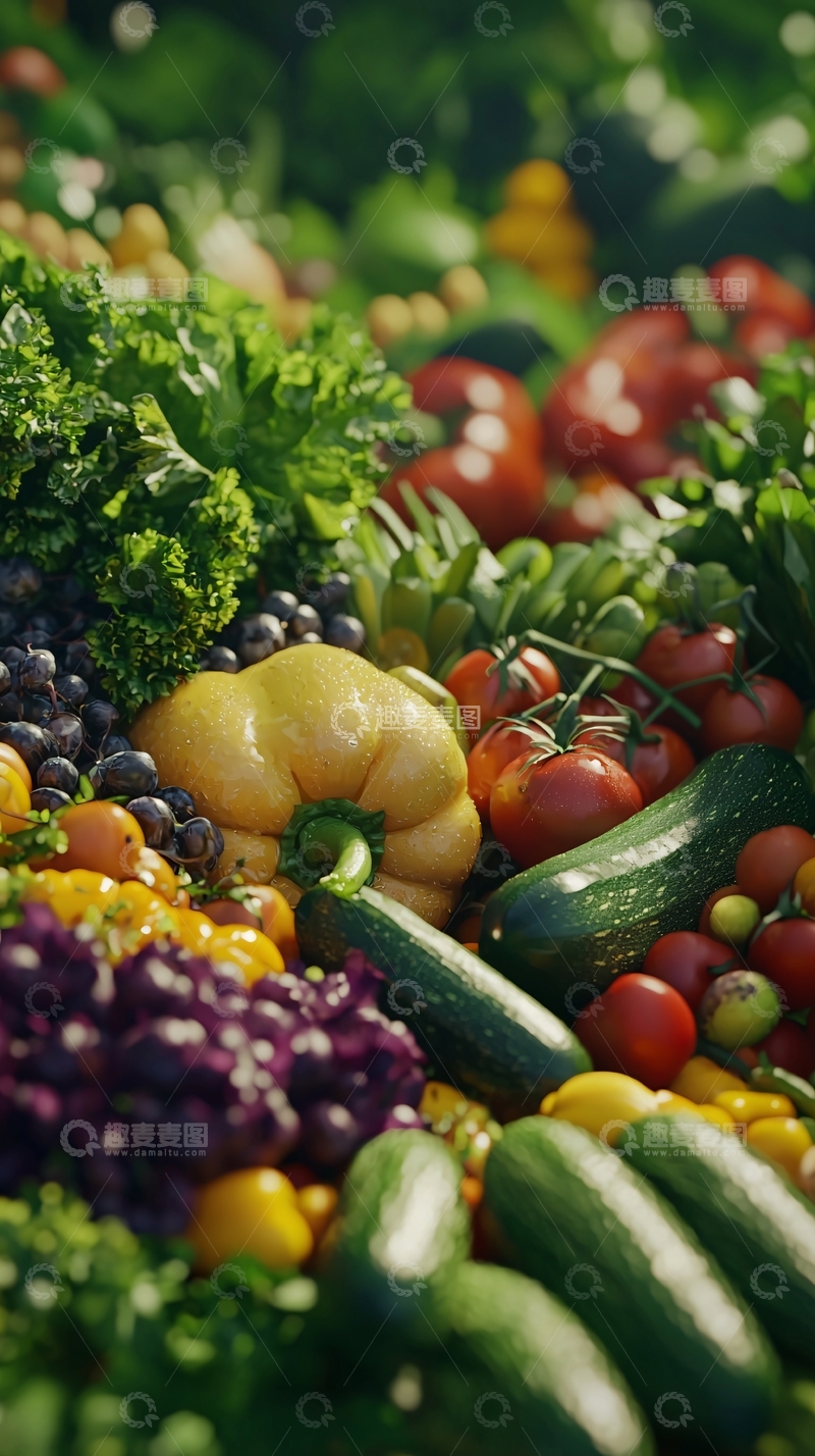 高清大图下载【趣麦麦图】新鲜丰盛的蔬菜水果