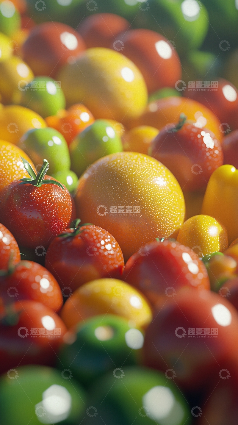 高清大图下载【趣麦麦图】鲜艳欲滴的番茄和柑橘