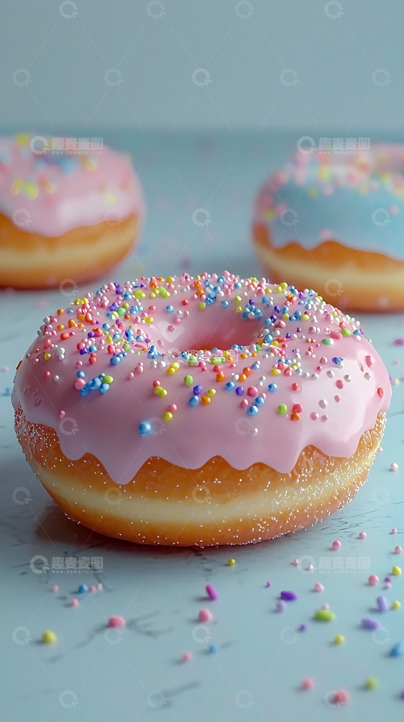高清大图下载【趣麦麦图】粉色甜甜圈