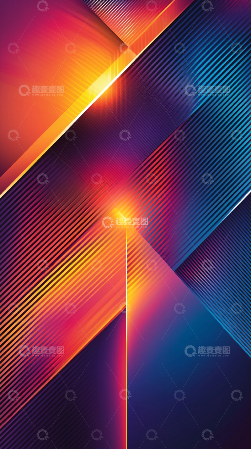 高清大图下载【趣麦麦图】抽象渐变线条光效背景