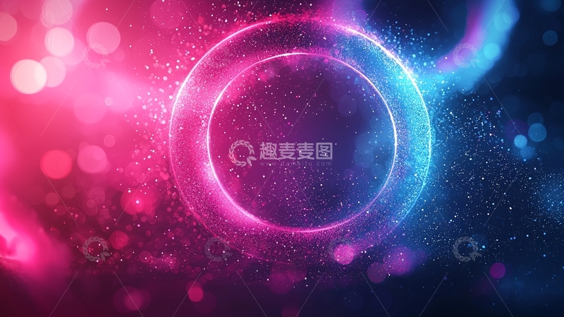 高清大图下载【趣麦麦图】粉蓝渐变光圈闪烁背景