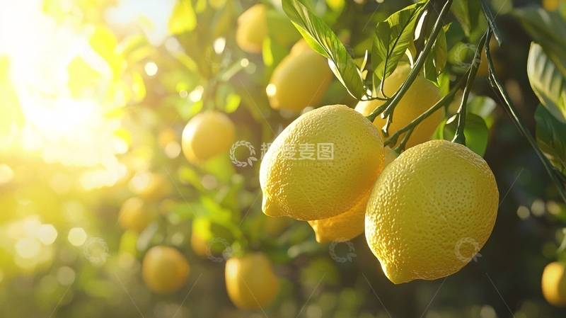 高清大图下载【趣麦麦图】阳光下成熟的柠檬树