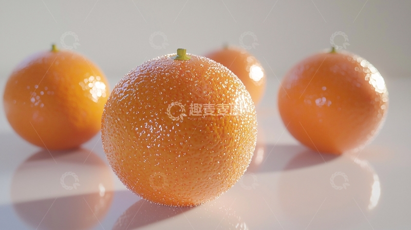 高清大图下载【趣麦麦图】四个新鲜多汁的橙子