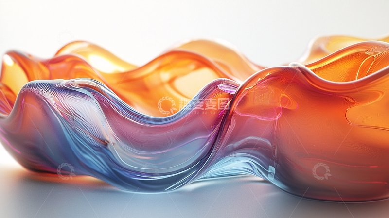 高清大图下载【趣麦麦图】彩色玻璃波浪形碗