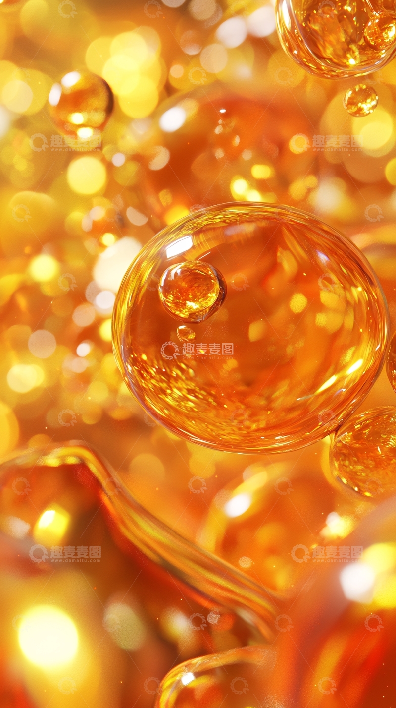 高清大图下载【趣麦麦图】金色液滴