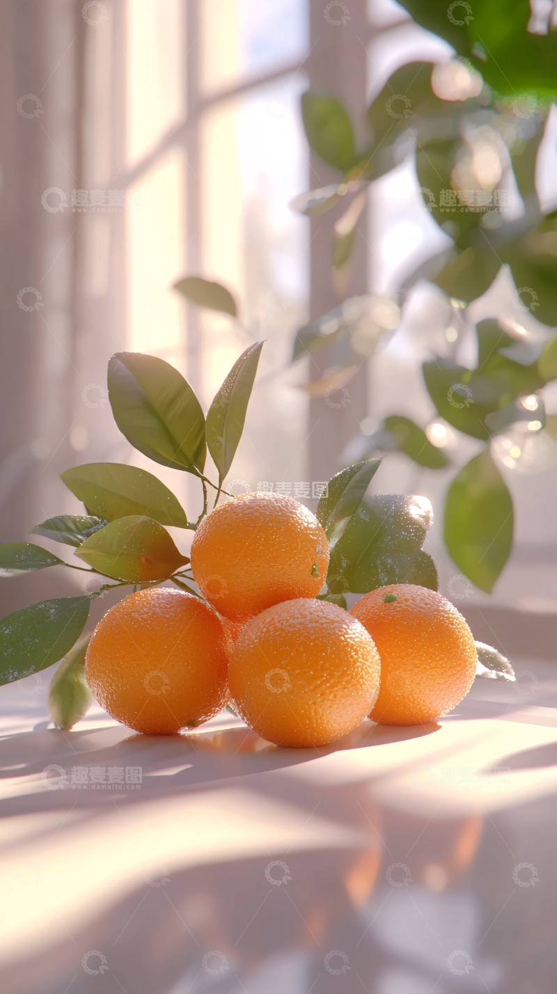 高清大图下载【趣麦麦图】阳光洒落的橙子