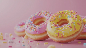 粉色背景甜甜圈