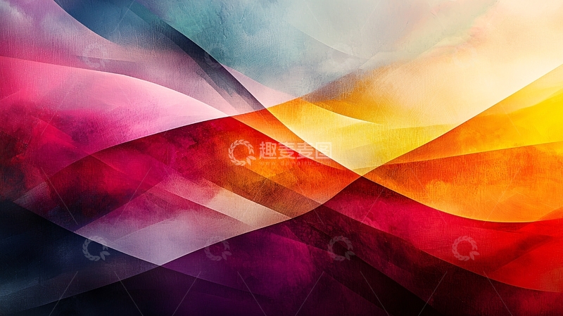 高清大图下载【趣麦麦图】彩色波浪抽象背景