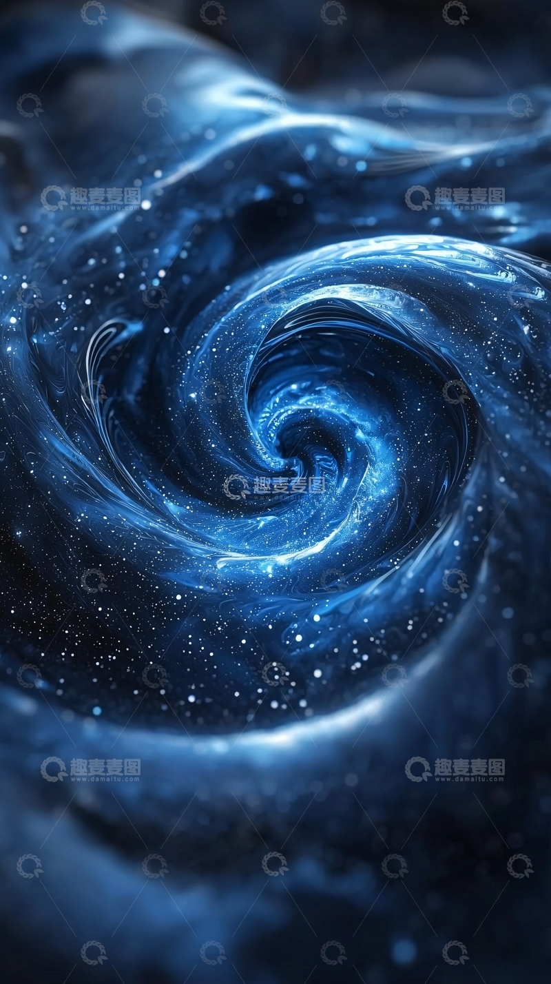 高清大图下载【趣麦麦图】蓝色星云漩涡