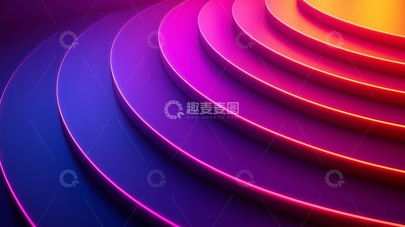 高清大图下载【趣麦麦图】彩色渐变阶梯背景