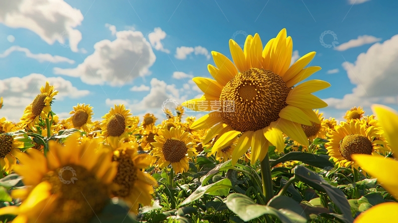 高清大图下载【趣麦麦图】向日葵田