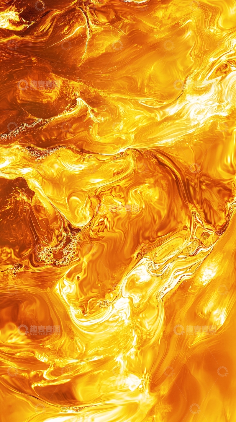 高清大图下载【趣麦麦图】抽象金色液体