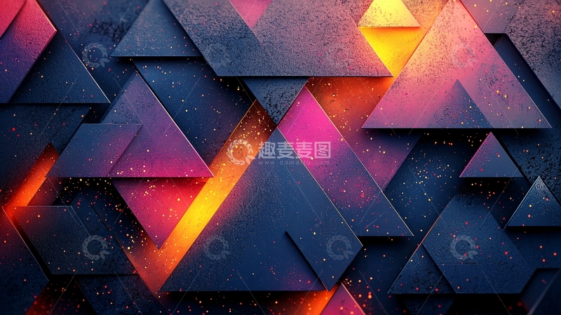 高清大图下载【趣麦麦图】三角形堆叠的抽象背景