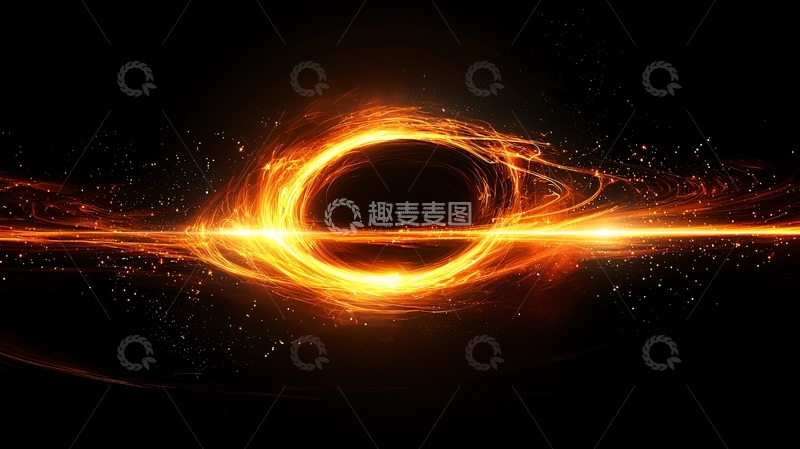 高清大图下载【趣麦麦图】燃起火焰的宇宙黑洞