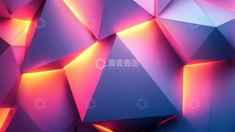 高清大图下载【趣麦麦图】多面体发光