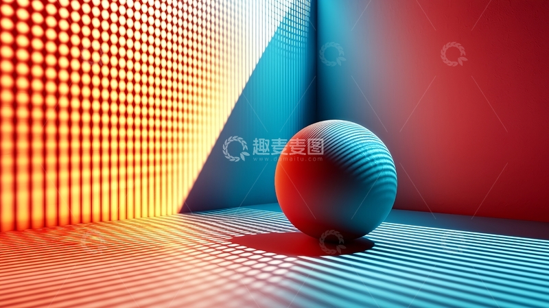 高清大图下载【趣麦麦图】光影球体抽象背景
