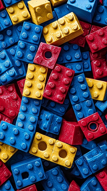 一堆色彩缤纷的积木