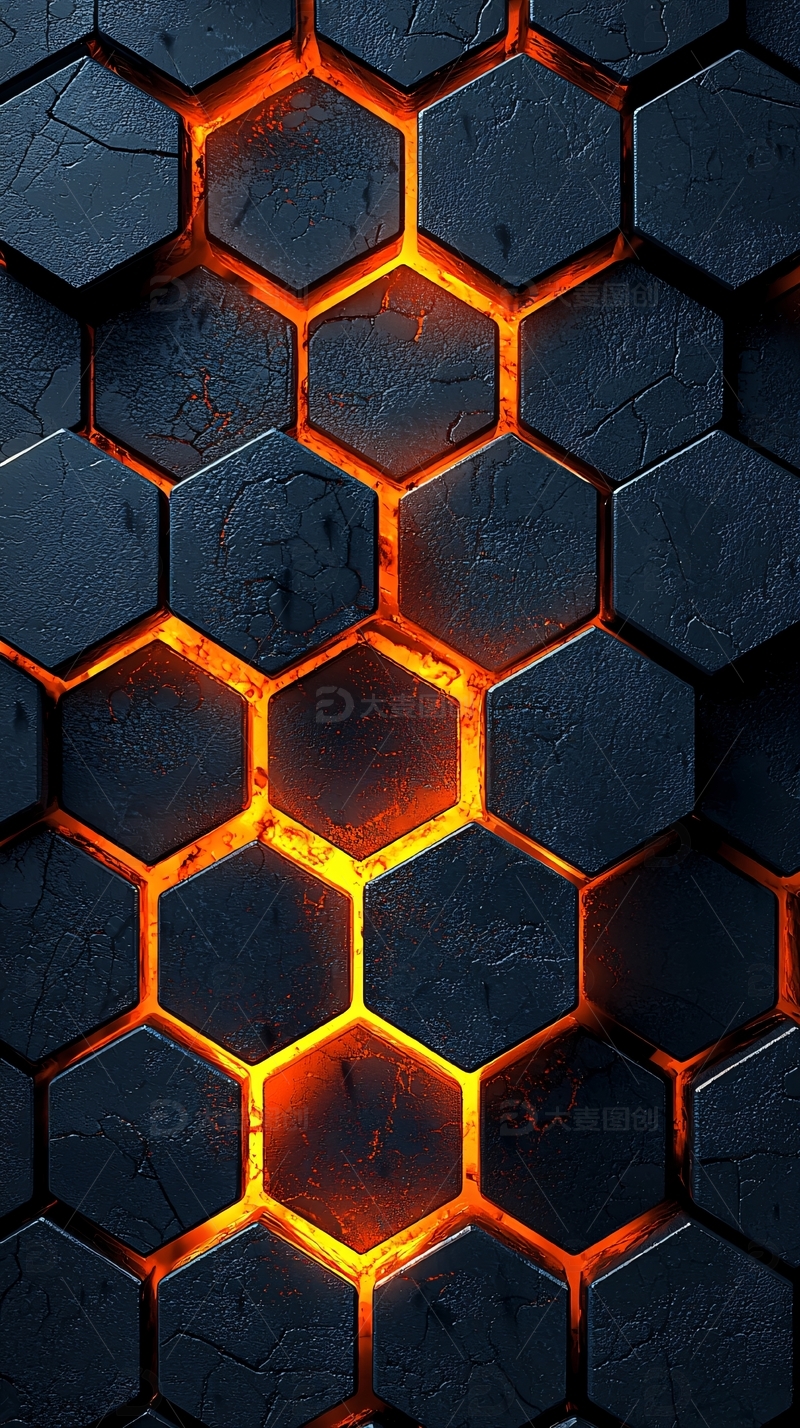 发光蜂巢状六边形背景