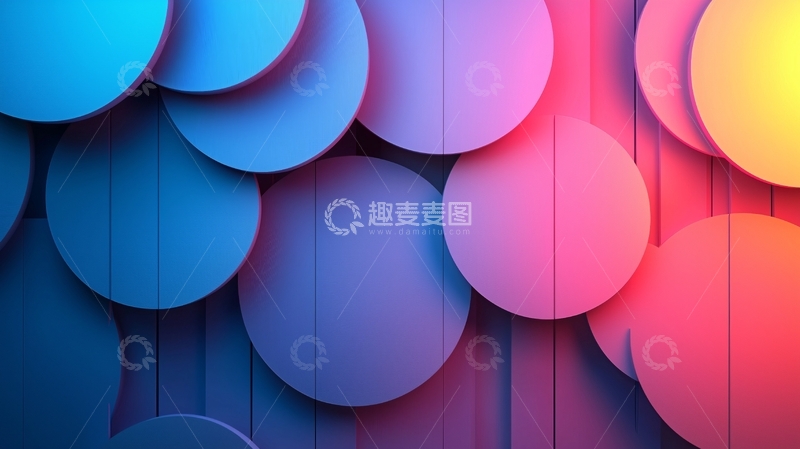 高清大图下载【趣麦麦图】彩色圆形叠加