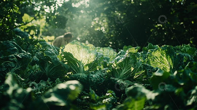 高清大图下载【趣麦麦图】阳光透过树林照射在田野