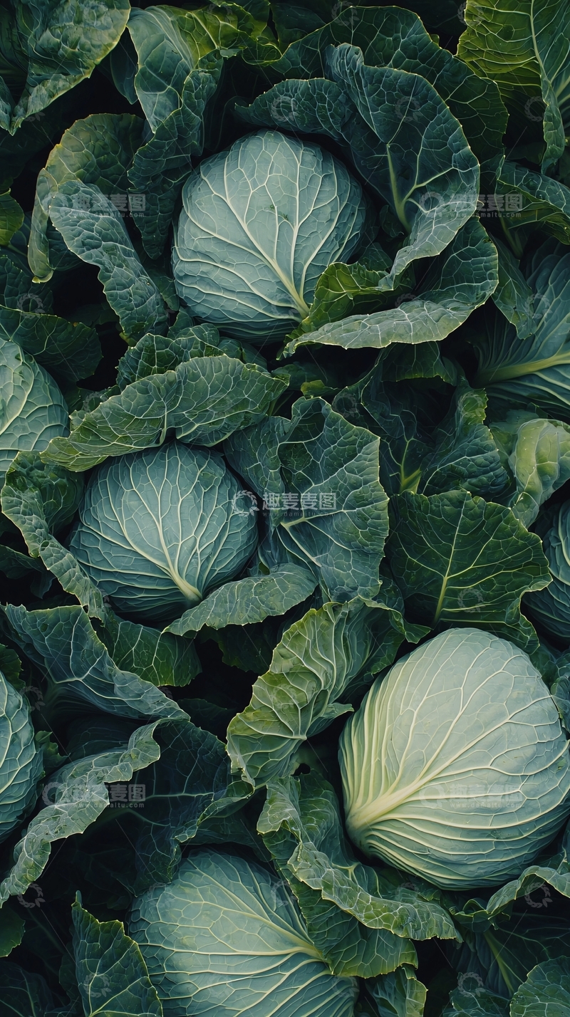 高清大图下载【趣麦麦图】绿油油的甘蓝丰收景象