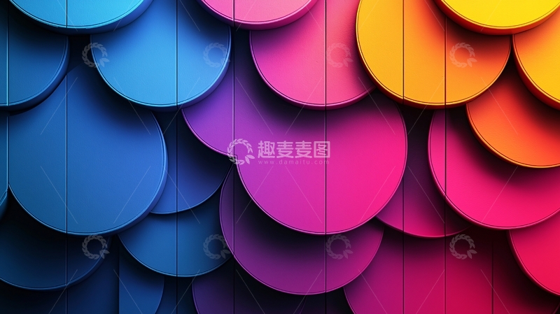 高清大图下载【趣麦麦图】彩色圆形鳞片背景