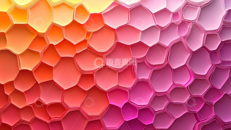 高清大图下载【趣麦麦图】彩色蜂窝状几何背景
