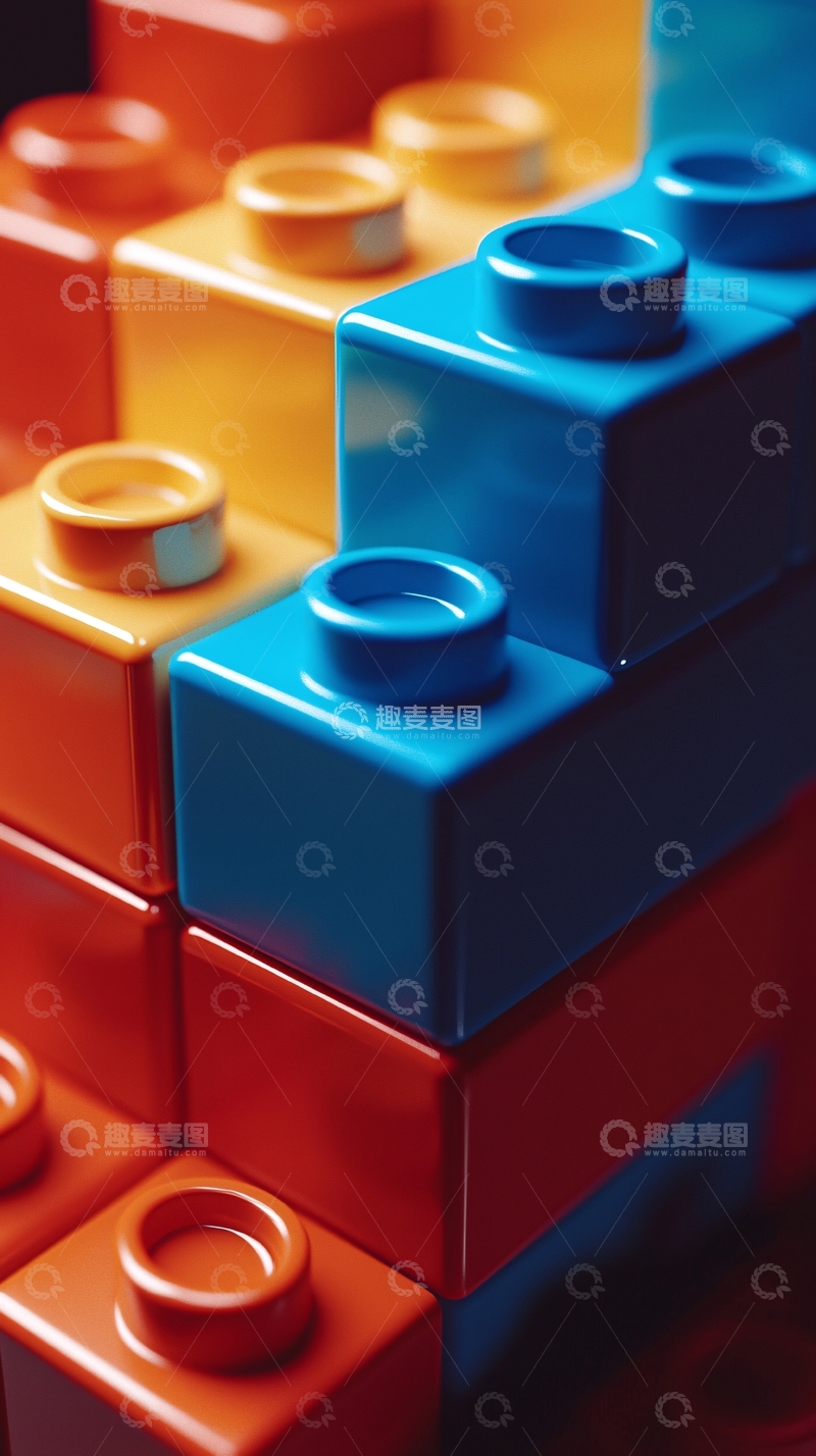 高清大图下载【趣麦麦图】彩色积木堆叠