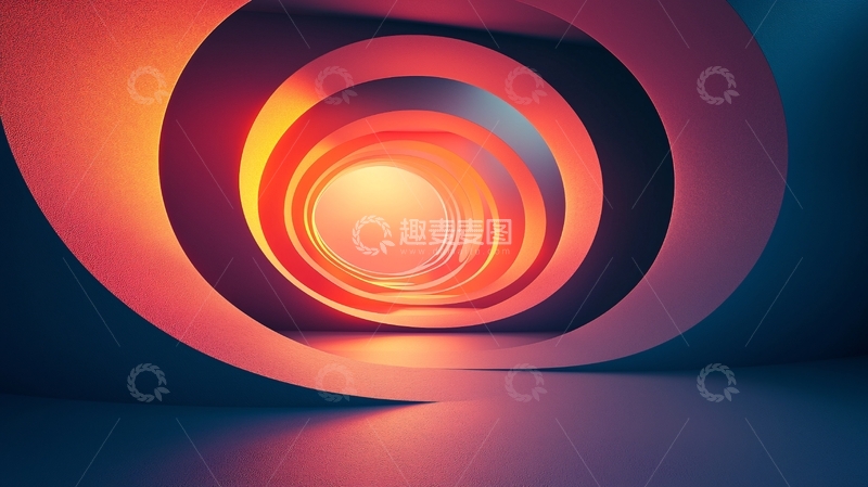 高清大图下载【趣麦麦图】发光隧道漩涡空间