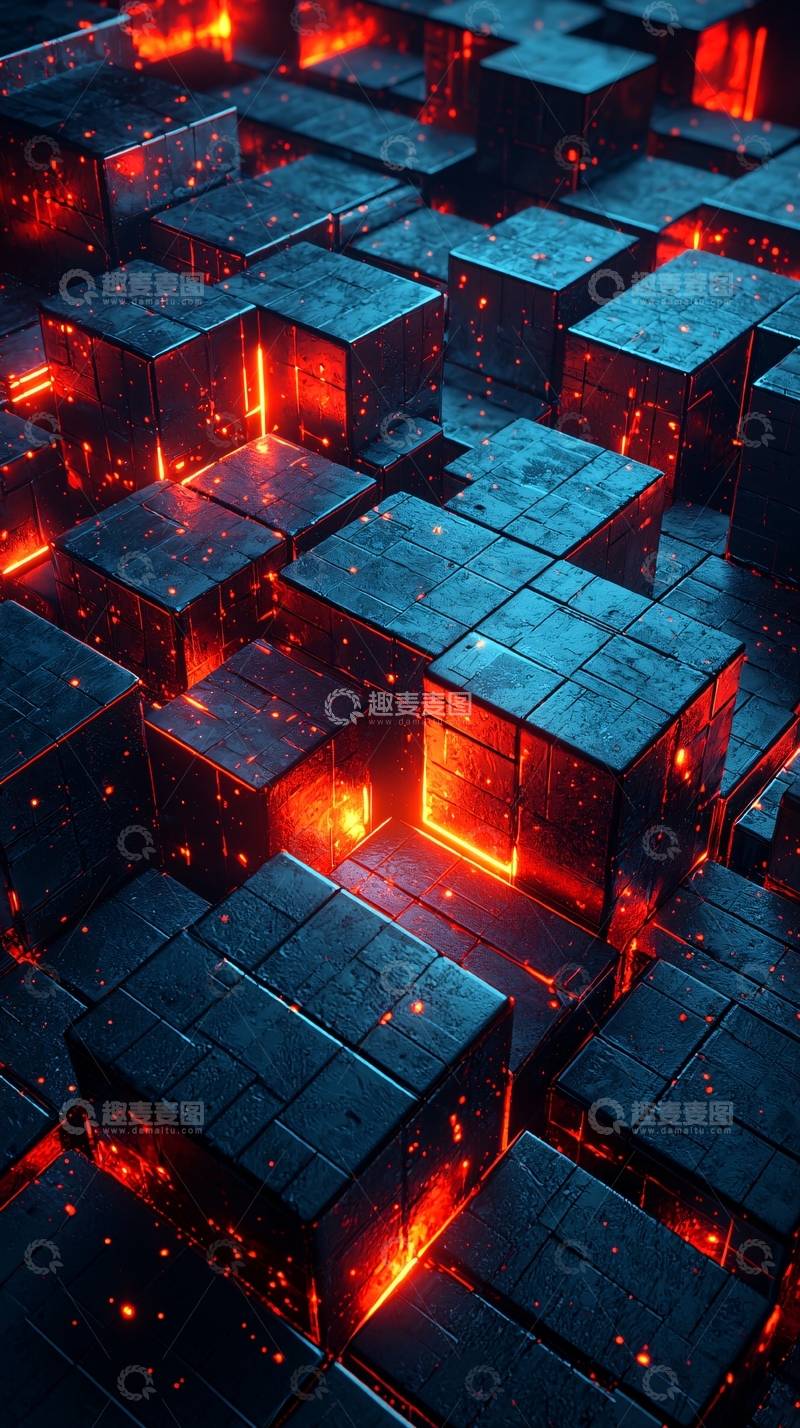 高清大图下载【趣麦麦图】科技感十足的立方体阵列