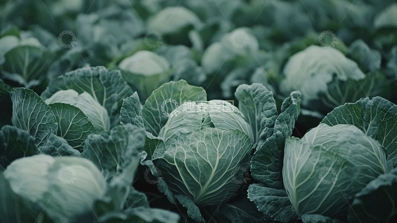 高清大图下载【趣麦麦图】绿油油的甘蓝菜田