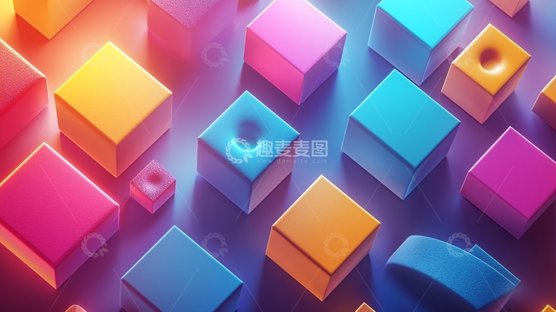 高清大图下载【趣麦麦图】彩色立方体排列