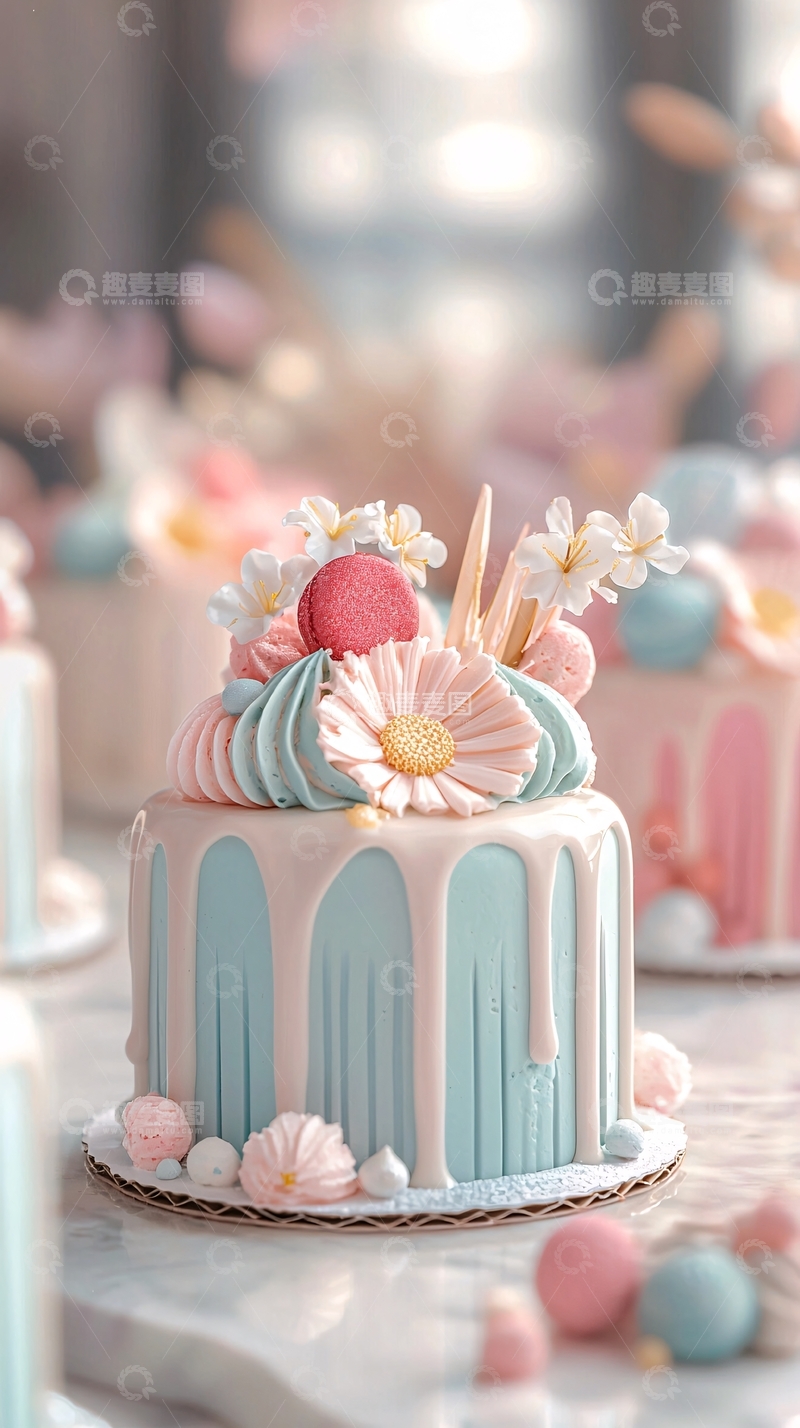 高清大图下载【趣麦麦图】粉色蓝色迷你蛋糕