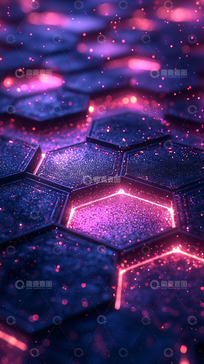 高清大图下载【趣麦麦图】紫色粉色蜂窝状结构