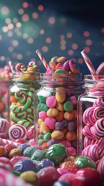 彩色糖果玻璃罐