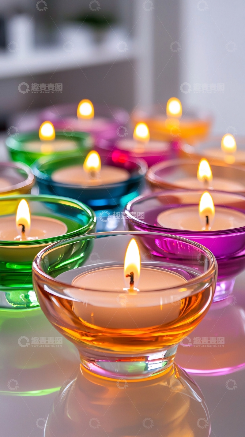 高清大图下载【趣麦麦图】彩色玻璃蜡烛