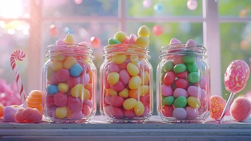 彩色糖果玻璃罐
