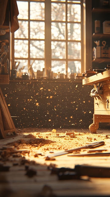 阳光洒进木工房