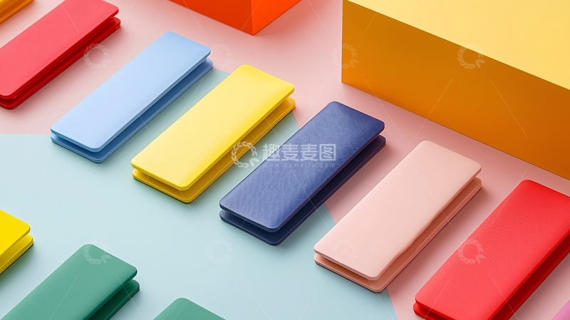 高清大图下载【趣麦麦图】彩色长方形塑料夹