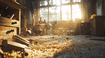 阳光洒进木工坊