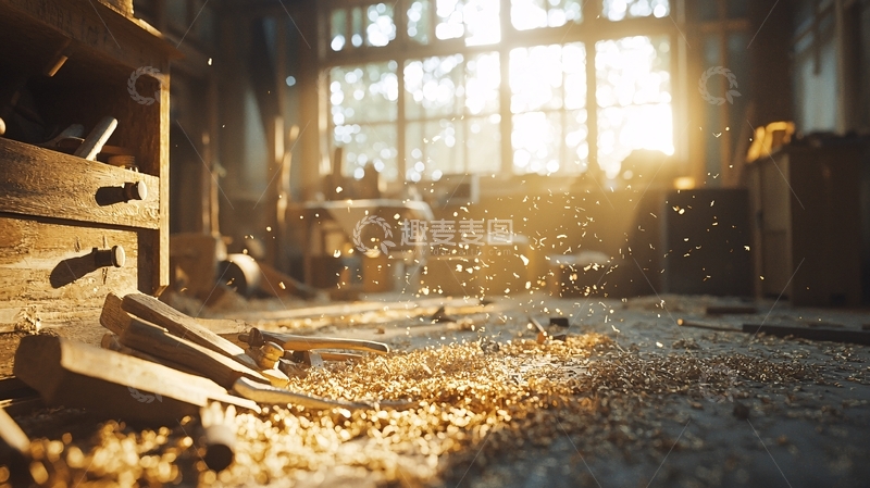 高清大图下载【趣麦麦图】-阳光洒进木工坊