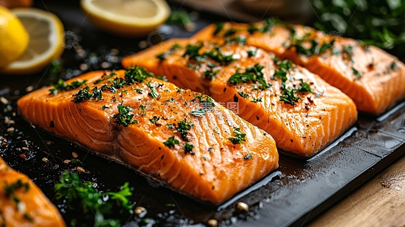 高清大图下载【趣麦麦图】烤三文鱼