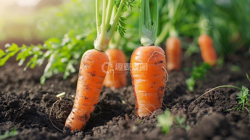 高清大图下载【趣麦麦图】新鲜胡萝卜田间地头