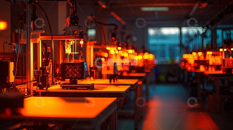 高清大图下载【趣麦麦图】工业3D打印车间