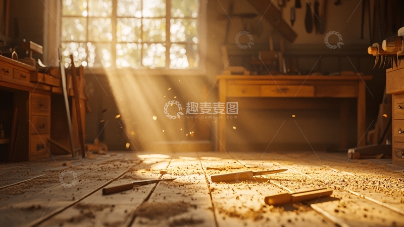 高清大图下载【趣麦麦图】阳光洒进木工坊
