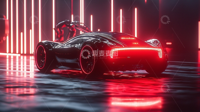 高清大图下载【趣麦麦图】黑色炫酷跑车