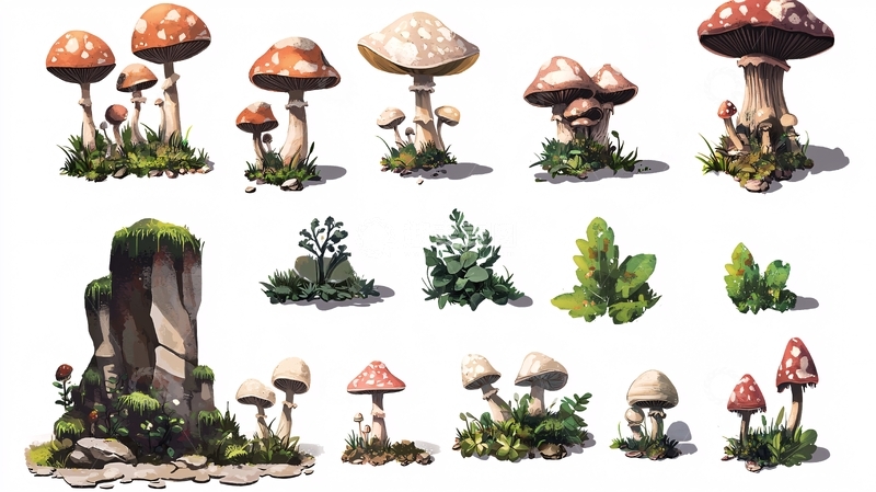 高清大图下载【趣麦麦图】手绘卡通蘑菇素材